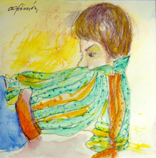 experimentando... Papel Figura Acuarela