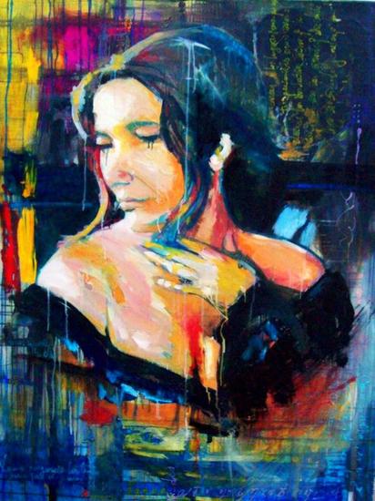 ...como un tango Óleo Lienzo Retrato