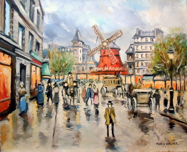 Moulin Rouge - Paris Lienzo Óleo Paisaje