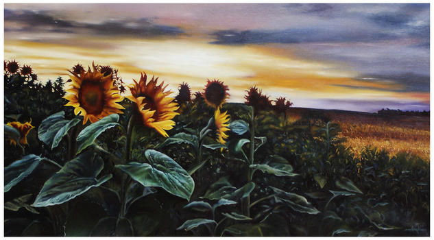ATARDECER Lienzo Óleo Paisaje