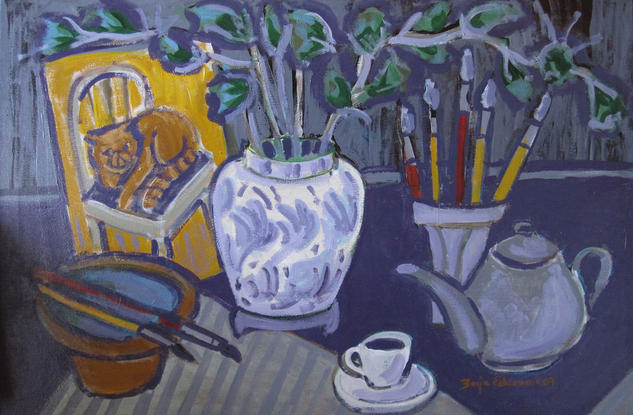El rincón del pintor Acrílico Lienzo Bodegones