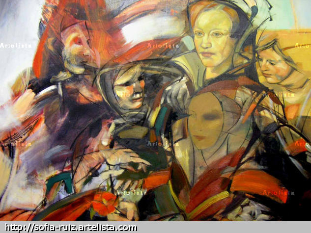 La reina ciega. Lienzo Óleo Figura