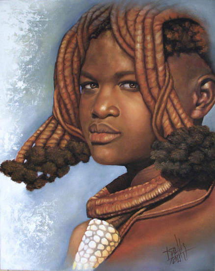 Niña de raza negra Lienzo Óleo Retrato