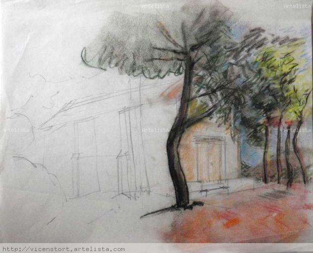 Santa-Eulàlia_02 Papel Pastel Paisaje