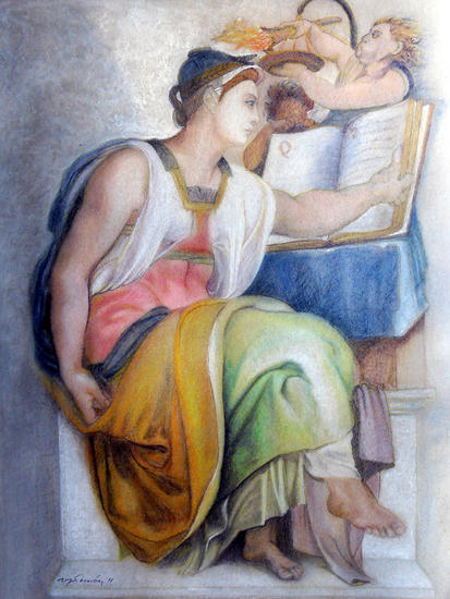 Sibila Eritrea Figura Pastel Cartulina