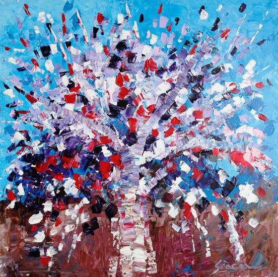 arbol mirtilo Lienzo Floral Acrílico