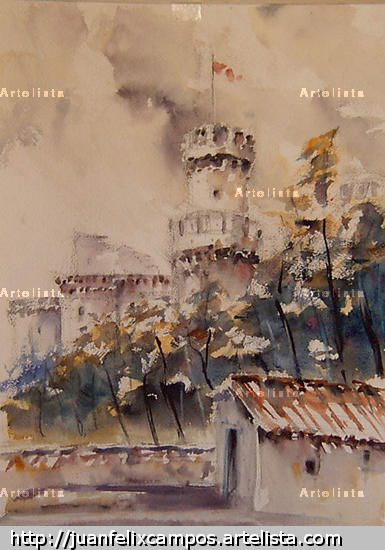 Manzanares el Real Papel Paisaje Acuarela