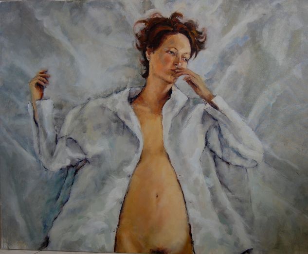 Noia al llit 003 Óleo Lienzo Desnudos