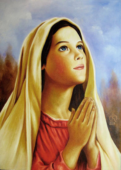 virgen niña Óleo Lienzo Figura