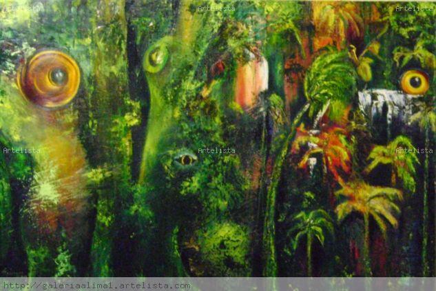 OJOS DE LA  SELVA  MUNDO NUKAK Óleo Lienzo Paisaje
