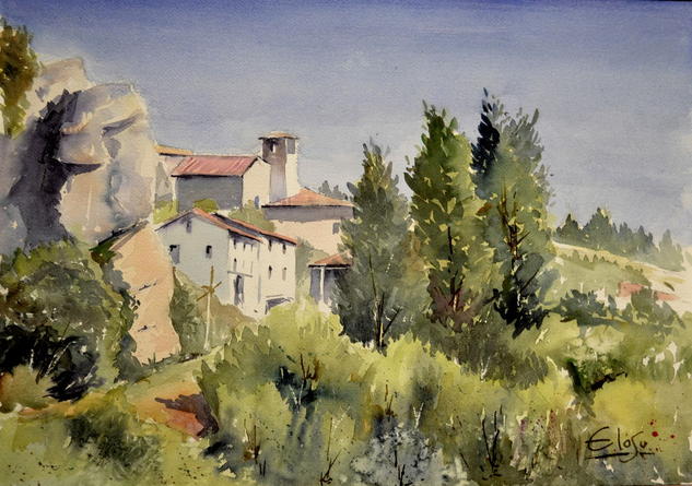 Peñas Santa Ana Papel Acuarela Paisaje