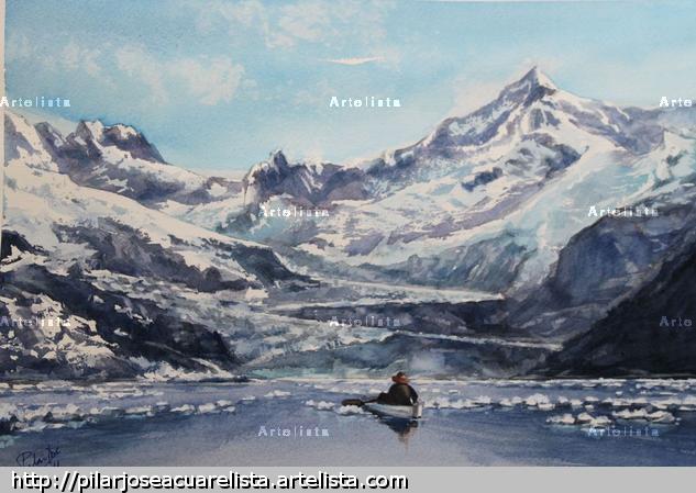 alaska Acuarela Papel Marina