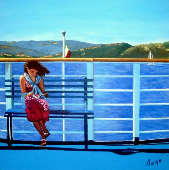 Leer al mar Acrílico Lienzo Marina
