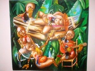 Rapto Guajiro Oil Canvas Figure Painting