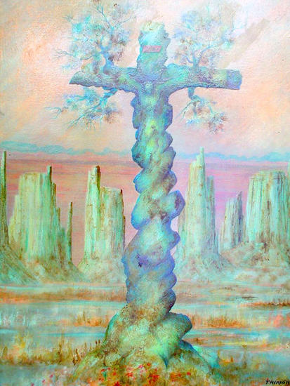El Cristo de México Lienzo Óleo Paisaje