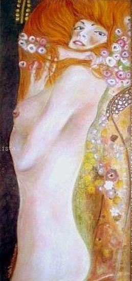 Serpientes Acuaticas II (detalle) original de G.Klimt Pastel Lienzo Figura