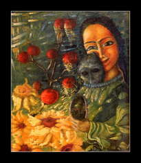 woman with a mask
