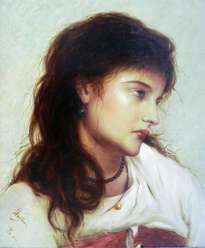 wonderful reproduce painting people art- portrait of girl  by hongtao
