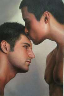 original oil painting art-male nude