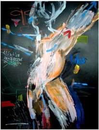 desnudo con brazos en alto