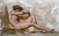 2012 original oil painting art-male nude by hongtao
