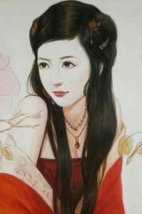 oil painting art-chinese girl by hongtao