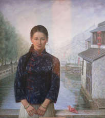 original oil painting art-chinese girl