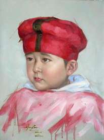 original oil painting art-cute baby