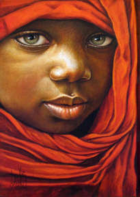 niño de áfrica 75 óleo sobre lienzo 25 x 35 cm 2013 dora-alis