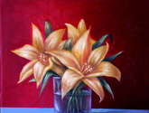 still life-flowers yellow lilies