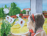 en la ventana