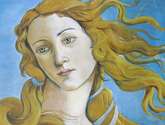nacimiento de venus, detalle al oleo sobre tela.