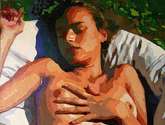 mujer dormida al sol