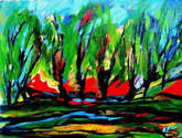 paisaje en tonos verdes
