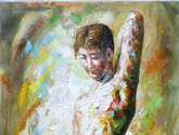 original  knife oil painting art-male nude