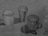 taza, vaso y jarro - dibujo