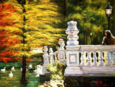 jardin con estanque