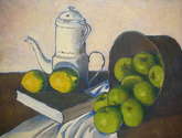 composición con manzanas verdes