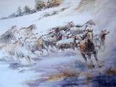 caballos en la nieve