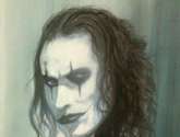 brandon lee, the crow  (el cuervo) acrilico sobre lienzo