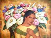 la mujer de las flores