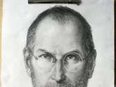 sketch of steven jobs  on paper