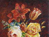 lilies and roses