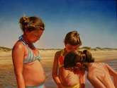 niñas en la playa