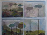 árboles como nubes en el bosque