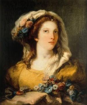 Giandomenico Tiepolo. Retrato de joven con pañuelo y flores en la cabeza. c 1768. Óleo sobre lienzo. ngelist, ca. 1448–1451 Canvas, 81,1 x 63,6 cm Städel Museum, Frankfurt am Main Photo: Städel Museum - ARTOTHEK	