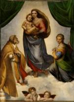 Raffael (Raffaello Santi) Urbino 1483-1520 Rom Die Sixtinische Madonna. 1512/13 Ol auf Leinwand: 269,5x201 cm Gemäldegalerie Alte Meister. Gal Nr 93 © Staatliche Kunstsammlunge Dresden, Gemaldegalerie Alte Meister.Foto: Estel/Klut