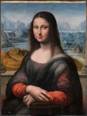 La Gioconda (después de su restauración)  Taller de Leonardo da Vinci H. 1503-16 Óleo sobre tabla de nogal, 76,3 x 57 cm Madrid, Museo Nacional del Prado