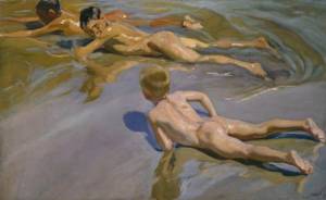 Niños en la playa, por Joaquín Sorolla, 1910