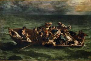 4.	Eugène Delacroix. El naufragio de Don Juan, 1840, óleo sobre lienzo, 135 x 196 cm, Musée du Louve, © 2009 Musée du Louvre / Erich Lessing